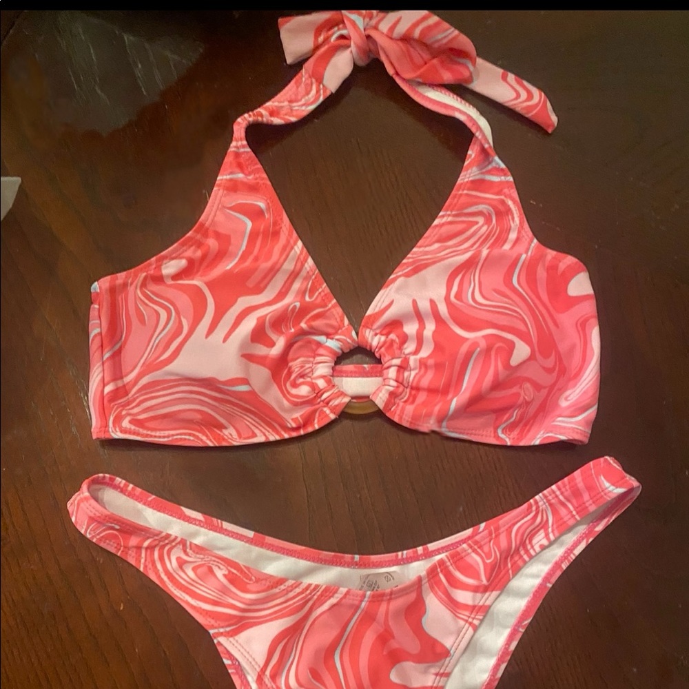 Halter ring linked bikini